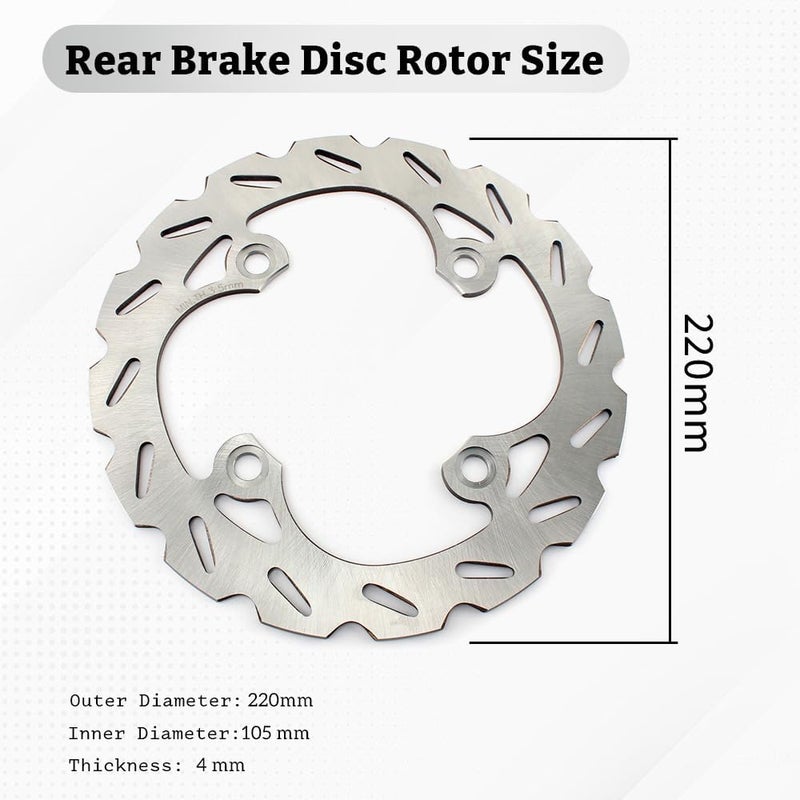 SFriding ATV Brake Rotor Rear Disc 'Counterbore Hole' for Kawasaki KFX400 (KSF400) 2003-2006, for Suzuki LT-Z400 QuadSport Z 2003-2013, for Honda TRX400EX Sportrax 1999-2008 /TRX400X 2009-2014 - Image 3